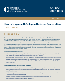How to Upgrade U.S.-Japan Defense Cooperation  POLICY OUTLOOK