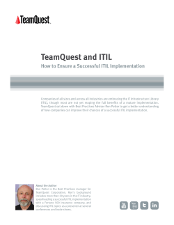 TeamQuest and ITIL How to Ensure a Successful ITIL Implementation