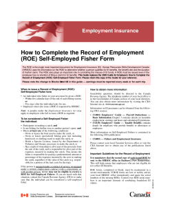 How to Complete the Record of Employment (ROE) Self-Employed Fisher Form