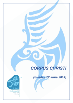 CORPUS CHRISTI  (Sunday 22 June 2014)