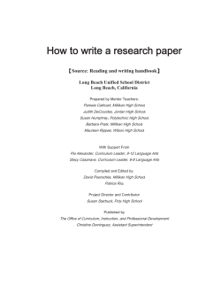 How to write a research paper  Source: Reading and writing handbook