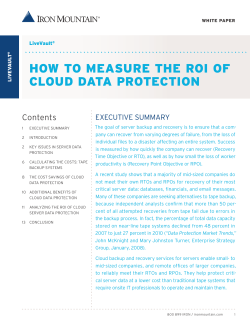 HOW TO MEASURE THE ROI OF CLOUD DATA PROTECTION Contents EXECUTIVE	SUMMARY