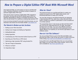 How to Prepare a Digital Edition PDF Book With Microsoft... What do I Need?