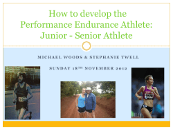 How to develop the Performance Endurance Athlete: Junior - Senior Athlete