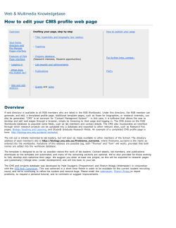 How to edit your CMS profile web page