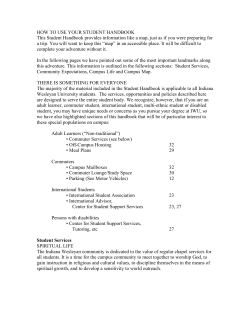 HOW TO USE YOUR STUDENT HANDBOOK