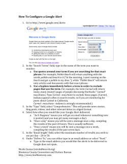 How To Configure a Google Alert