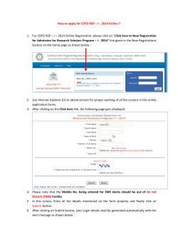How to apply for CDFD RSP – I – 2014 Online ?    Click here to New Registration  Section on the home page as shown below : 