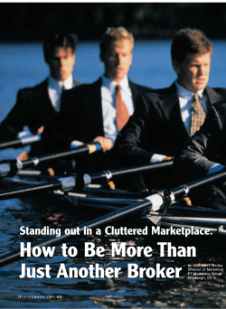 How to Be More Than Just Another Broker by Michael R. Ocilka