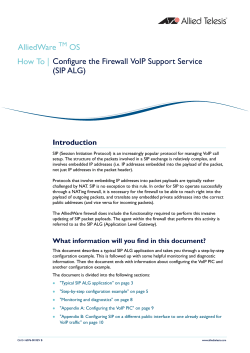 AlliedWare OS How To | Configure the Firewall VoIP Support Service