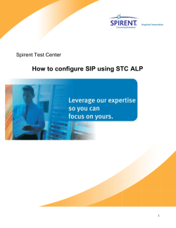 How to configure SIP using STC ALP Spirent Test Center 1