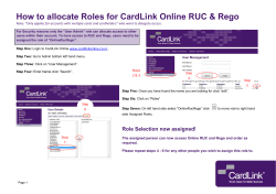 How to allocate Roles for CardLink Online RUC &amp; Rego   Only applies for accounts with multiple cards and cardholders” who want to delegate access.