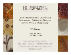 “EPA’s Supplemental Distribution Enforcement Actions Are Buzzing: How to Avoid Getting Stung” Webinar