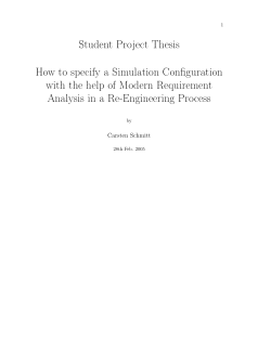 Student Project Thesis How to specify a Simulation Configuration