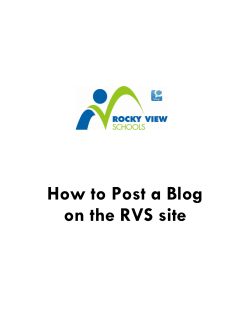 How to Post a Blog on the RVS site