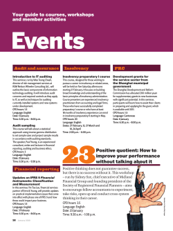 Events Your guide to courses, workshops and member activities Audit and assurance