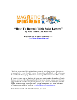 “How To Recruit With Sales Letters”