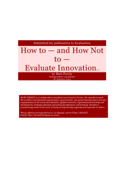 How to — and How Not to — Evaluate Innovation