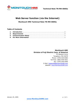Web Server function (via the Internet)