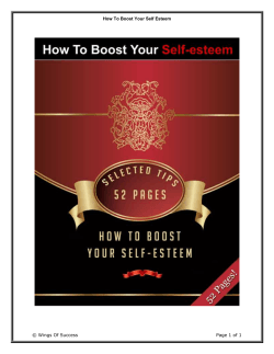 How To Boost Your Self Esteem © Wings Of Success