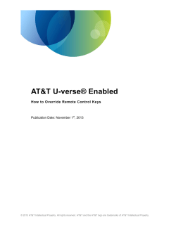 AT&amp;T U-verse® Enabled How to Override Remote Control Keys