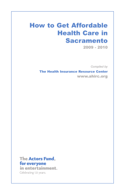 How to Get Affordable Health Care in Sacramento 2009 - 2010