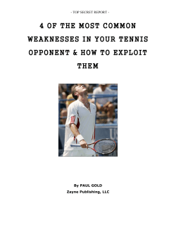 4 OF THE MOST COMMON WEAKNESSES IN YOUR TENNIS THEM