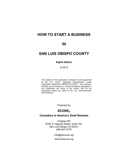 HOW TO START A BUSINESS IN SAN LUIS OBISPO COUNTY  
