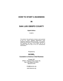 HOW TO START A BUSINESS IN SAN LUIS OBISPO COUNTY &nbsp;