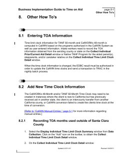 8.  Other How To’s 8.1 Entering TOA Information