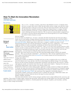 How To Start An Innovation Revolution