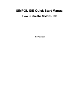 SIMPOL IDE Quick Start Manual How to Use the SIMPOL IDE