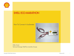 SHELL ECO-MARATHON How To Connect A Joulemeter
