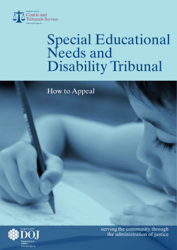 Special Educational Needs and Disability Tribunal How to Appeal