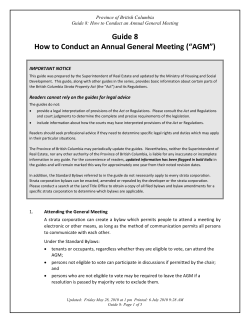 Guide 8 How to Conduct an Annual General Meeting (“AGM”)