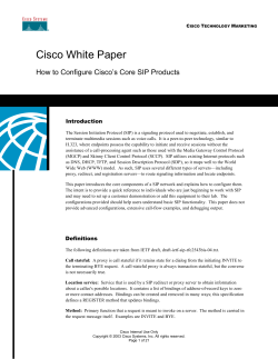 Cisco White Paper  How to Configure Cisco’s Core SIP Products Introduction