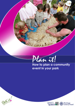 Plan it! How to plan a community event in your park