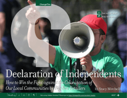 Declaration of Independents Our Local Communities by Big-Box Retailers by Stacy Mitchell