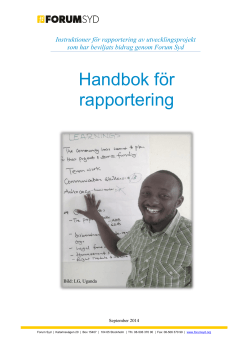 Handbok för rapportering Instruktioner för rapportering av utvecklingsprojekt
