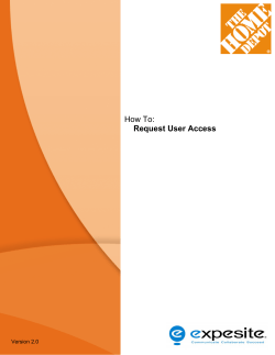How To: Request User Access  Version 2.0
