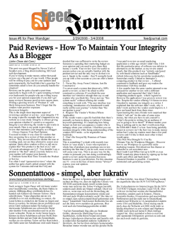 Paid Reviews - How To Maintain Your Integrity As a Blogger feedjournal.com