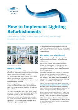 How to Implement Lighting Refurbishments reduction opportunity.
