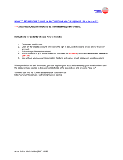 HOW TO SET-UP YOUR TURNIT IN ACCOUNT FOR MY CLASS... *** All Lab Work/Assignment should be submitted through this website.