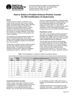 How to Select a Portable Airborne-Particle Counter Basics