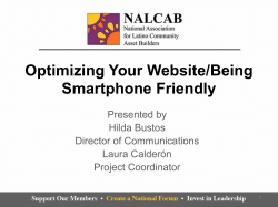 Optimizing Your Website/Being Smartphone Friendly Presented by Hilda Bustos