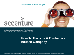 How To Become A Customer- Infused Company Accenture Customer Insight