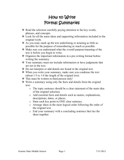 How to Write Formal Summaries