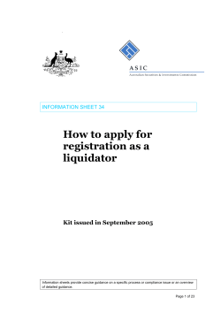 How to apply for registration as a liquidator