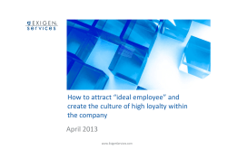How to attract “ideal employee” and the company April 2013