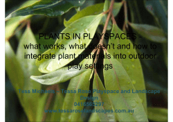 PLANTS IN PLAYSPACES - what works, what doesn’t and how to